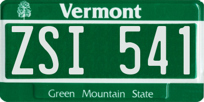 VT license plate ZSI541