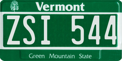 VT license plate ZSI544