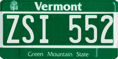 VT license plate ZSI552