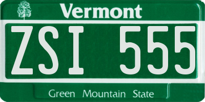 VT license plate ZSI555
