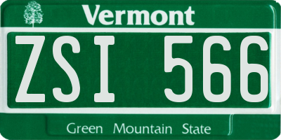 VT license plate ZSI566