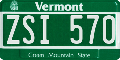 VT license plate ZSI570