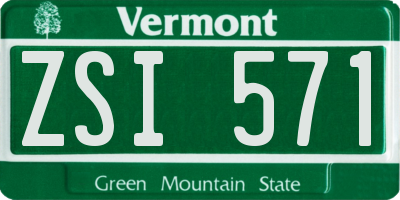 VT license plate ZSI571