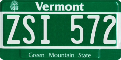 VT license plate ZSI572