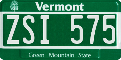 VT license plate ZSI575