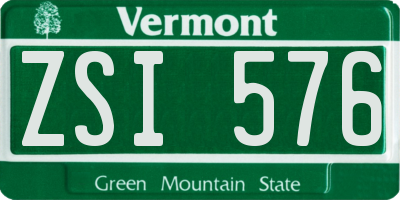 VT license plate ZSI576