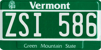VT license plate ZSI586
