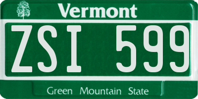 VT license plate ZSI599