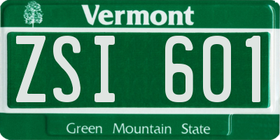 VT license plate ZSI601