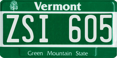 VT license plate ZSI605