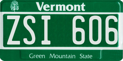 VT license plate ZSI606
