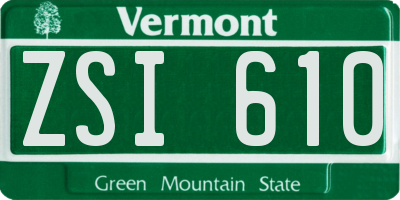 VT license plate ZSI610