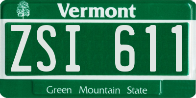 VT license plate ZSI611