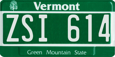 VT license plate ZSI614
