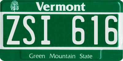 VT license plate ZSI616