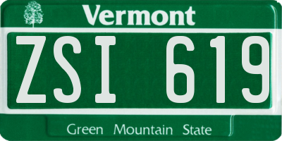 VT license plate ZSI619