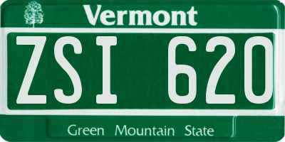 VT license plate ZSI620