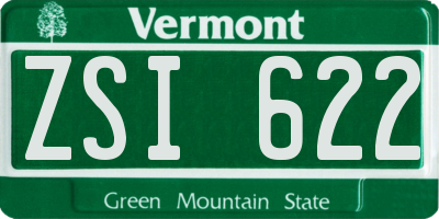 VT license plate ZSI622