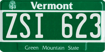VT license plate ZSI623
