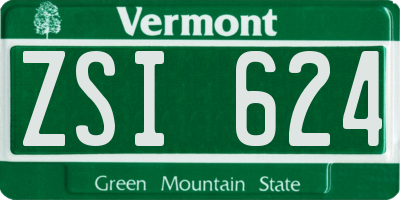 VT license plate ZSI624