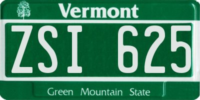 VT license plate ZSI625