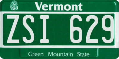VT license plate ZSI629