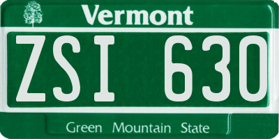VT license plate ZSI630