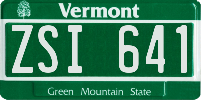 VT license plate ZSI641