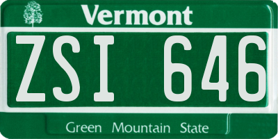 VT license plate ZSI646