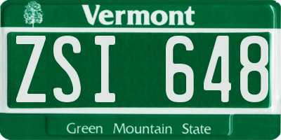 VT license plate ZSI648
