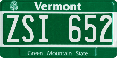 VT license plate ZSI652