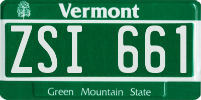 VT license plate ZSI661
