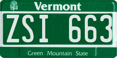 VT license plate ZSI663