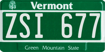 VT license plate ZSI677