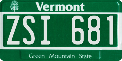 VT license plate ZSI681