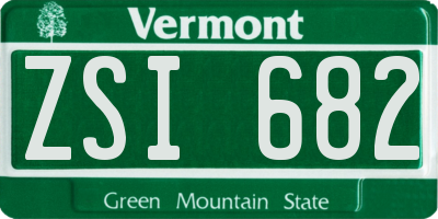 VT license plate ZSI682