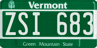VT license plate ZSI683
