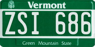 VT license plate ZSI686