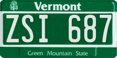 VT license plate ZSI687
