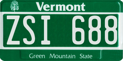VT license plate ZSI688