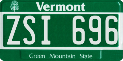 VT license plate ZSI696