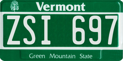 VT license plate ZSI697