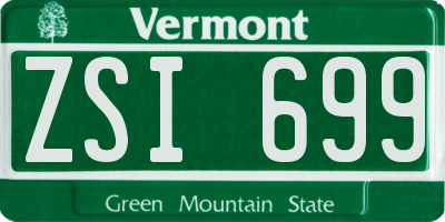 VT license plate ZSI699