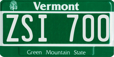 VT license plate ZSI700