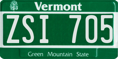 VT license plate ZSI705
