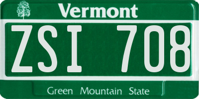 VT license plate ZSI708