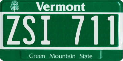 VT license plate ZSI711