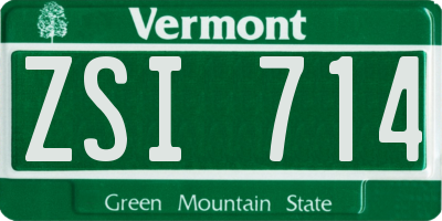 VT license plate ZSI714