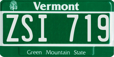 VT license plate ZSI719