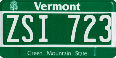 VT license plate ZSI723